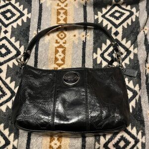 Coach EUC Patent Demi Stitched Black Leather Bag